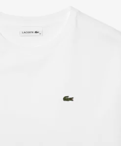 Lacoste T-Shirts>Damen-T-Shirt Aus Premium-Baumwolle Weis 001