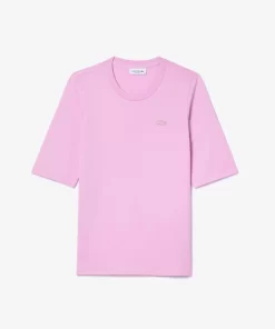 Lacoste T-Shirts>Damen-T-Shirt Mit Rundhals Aus Baumwolle Rosa Ixv