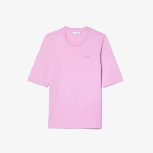 Lacoste T-Shirts>Damen-T-Shirt Mit Rundhals Aus Baumwolle Rosa Ixv