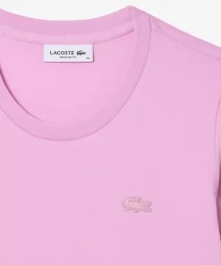 Lacoste T-Shirts>Damen-T-Shirt Mit Rundhals Aus Baumwolle Rosa Ixv