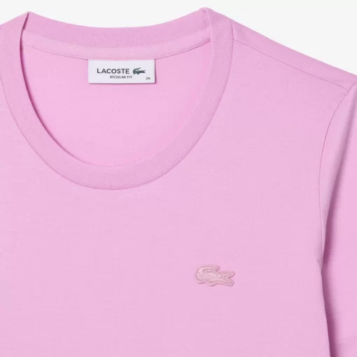 Lacoste T-Shirts>Damen-T-Shirt Mit Rundhals Aus Baumwolle Rosa Ixv