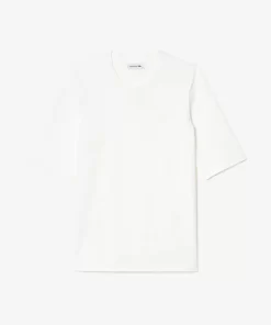 Lacoste T-Shirts>Damen-T-Shirt Mit Rundhals Aus Baumwolle Weis 001