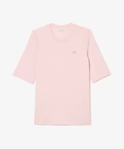 Lacoste T-Shirts>Damen-T-Shirt Mit Rundhals Aus Baumwolle Hellrosa Ady