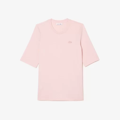 Lacoste T-Shirts>Damen-T-Shirt Mit Rundhals Aus Baumwolle Hellrosa Ady