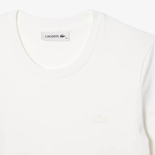 Lacoste T-Shirts>Damen-T-Shirt Mit Rundhals Aus Baumwolle Weis 001