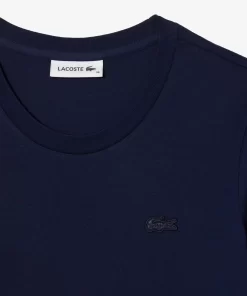 Lacoste T-Shirts>Damen-T-Shirt Mit Rundhals Aus Baumwolle Navy Blau 166