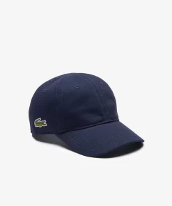 Lacoste Accessoires>Einfarbige Schirmmutze Aus Gabardine Navy Blau 166