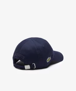 Lacoste Accessoires>Einfarbige Schirmmutze Aus Gabardine Navy Blau 166