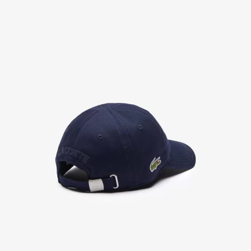 Lacoste Accessoires>Einfarbige Schirmmutze Aus Gabardine Navy Blau 166