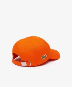 Lacoste Accessoires>Einfarbige Schirmmutze Aus Gabardine Orange Sji