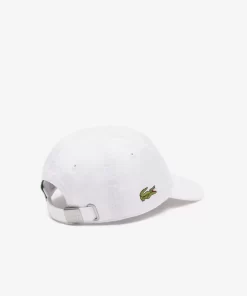 Lacoste Accessoires>Einfarbige Schirmmutze Aus Gabardine Weis 001