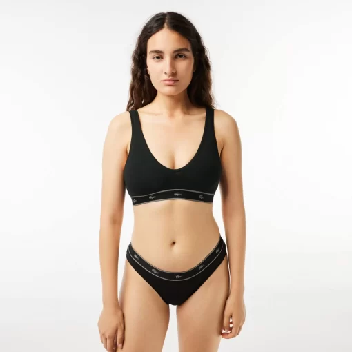 Lacoste Unterwäsche & Loungewear>Essential Bralette Mit V-Ausschnitt Schwarz 031