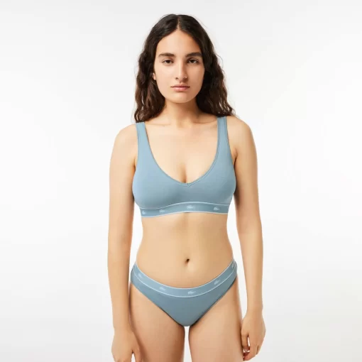 Lacoste Unterwäsche & Loungewear>Essential Bralette Mit V-Ausschnitt Grau N4I