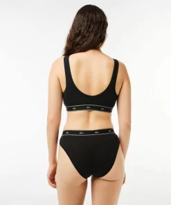 Lacoste Unterwäsche & Loungewear>Essential Bralette Mit V-Ausschnitt Schwarz 031