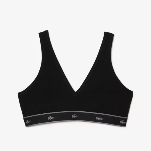 Lacoste Unterwäsche & Loungewear>Essential Bralette Mit V-Ausschnitt Schwarz 031