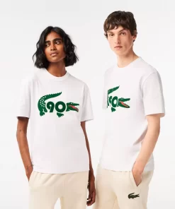 Lacoste T-Shirts>Exklusiv Fur Mitglieder - Das Sammler-T-Shirt Zum 90. Jubilaum Weis 001