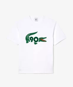 Lacoste T-Shirts>Exklusiv Fur Mitglieder - Das Sammler-T-Shirt Zum 90. Jubilaum Weis 001