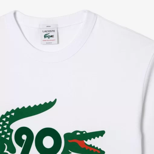 Lacoste T-Shirts>Exklusiv Fur Mitglieder - Das Sammler-T-Shirt Zum 90. Jubilaum Weis 001