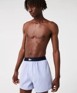 Lacoste Unterwäsche & Loungewear>Extraweiche Herren-Boxershorts Aus Baumwolle Im 3Er-Pack Navy Blau / Blau Vuc