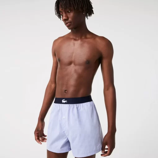 Lacoste Unterwäsche & Loungewear>Extraweiche Herren-Boxershorts Aus Baumwolle Im 3Er-Pack Navy Blau / Blau Vuc