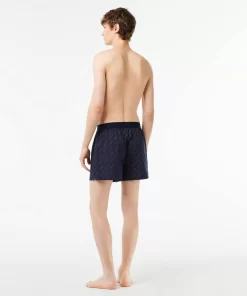 Lacoste Unterwäsche & Loungewear>Extraweiche Herren-Boxershorts Aus Baumwolle Im 3Er-Pack Navy Blau / Burgunder / Navy Blau Rei