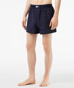 Lacoste Unterwäsche & Loungewear>Extraweiche Herren-Boxershorts Aus Baumwolle Im 3Er-Pack Navy Blau / Burgunder / Navy Blau Rei