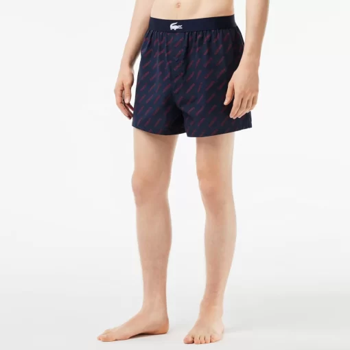 Lacoste Unterwäsche & Loungewear>Extraweiche Herren-Boxershorts Aus Baumwolle Im 3Er-Pack Navy Blau / Burgunder / Navy Blau Rei