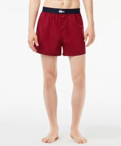 Lacoste Unterwäsche & Loungewear>Extraweiche Herren-Boxershorts Aus Baumwolle Im 3Er-Pack Navy Blau / Burgunder / Navy Blau Rei