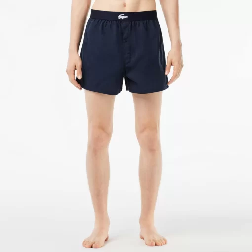 Lacoste Unterwäsche & Loungewear>Extraweiche Herren-Boxershorts Aus Baumwolle Im 3Er-Pack Navy Blau / Burgunder / Navy Blau Rei