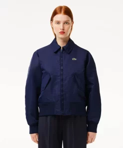 Lacoste Jacken & Mäntel>Extraweite Bomberjacke Aus Nylon Mit Logo Navy Blau 166