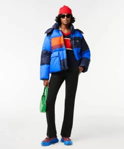 Lacoste Jacken & Mäntel>Extraweite Puffer-Jacke Mit Abnehmbarer Kapuze Navy Blau / Blau / Orange / Burgunder Izr