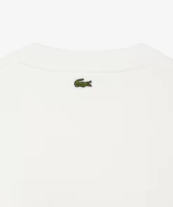 Lacoste Sweatshirts>Extraweites Jogger-Sweatshirt Aus Fleece Mit Tennis-Aufdruck Weis 70V