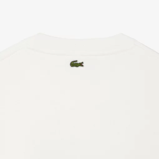 Lacoste Sweatshirts>Extraweites Jogger-Sweatshirt Aus Fleece Mit Tennis-Aufdruck Weis 70V