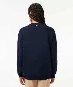 Lacoste Sweatshirts>Extraweites Jogger-Sweatshirt Aus Fleece Mit Tennis-Aufdruck Navy Blau 166