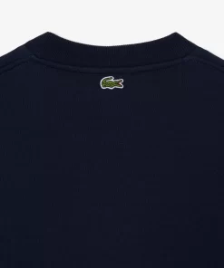 Lacoste Sweatshirts>Extraweites Jogger-Sweatshirt Aus Fleece Mit Tennis-Aufdruck Navy Blau 166