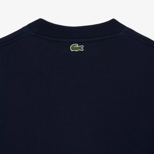 Lacoste Sweatshirts>Extraweites Jogger-Sweatshirt Aus Fleece Mit Tennis-Aufdruck Navy Blau 166