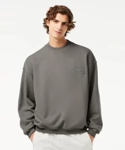 Lacoste Sweatshirts>Extraweites Sweatshirt Aus Baumwolle Mit Stickerei Grau S7X