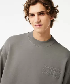 Lacoste Sweatshirts>Extraweites Sweatshirt Aus Baumwolle Mit Stickerei Grau S7X