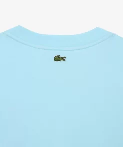 Lacoste T-Shirts>Extraweites T-Shirt Aus Baumwolle Mit Croc-Aufdruck Hellblau Siz