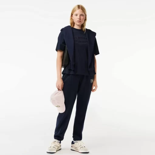 Lacoste T-Shirts>Extraweites T-Shirt Aus Baumwolle Mit Tennis-Stickerei Navy Blau 166