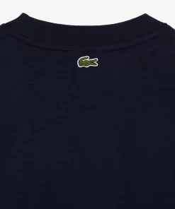 Lacoste T-Shirts>Extraweites T-Shirt Aus Baumwolle Mit Tennis-Stickerei Navy Blau 166