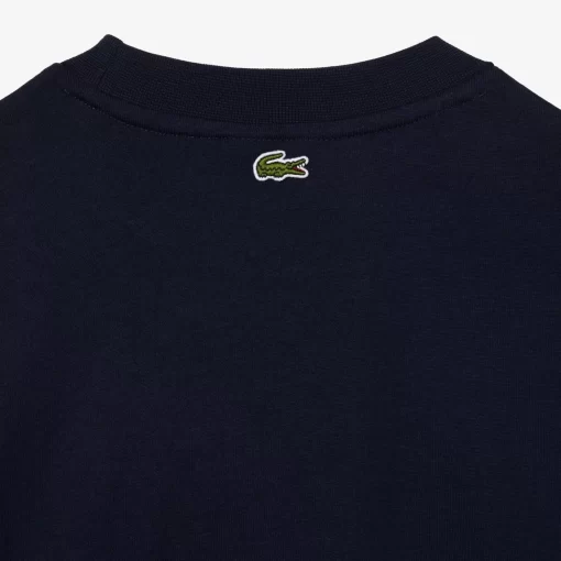 Lacoste T-Shirts>Extraweites T-Shirt Aus Baumwolle Mit Tennis-Stickerei Navy Blau 166