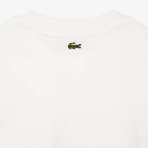 Lacoste T-Shirts>Extraweites T-Shirt Aus Baumwolle Mit Tennis-Stickerei Weis 70V