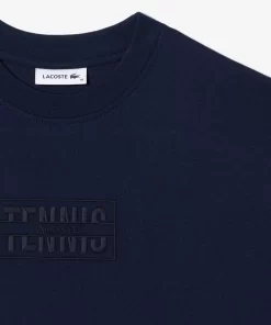 Lacoste Kleider & Röcke>Extraweites T-Shirt-Kleid Aus Baumwolle Mit Stickerei Navy Blau 166