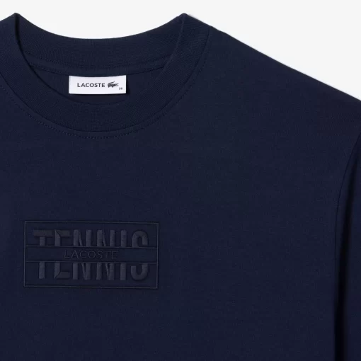 Lacoste Kleider & Röcke>Extraweites T-Shirt-Kleid Aus Baumwolle Mit Stickerei Navy Blau 166