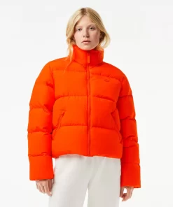 Lacoste Jacken & Mäntel>Faltbare Damen Jacke Aus Taft Orange Sji