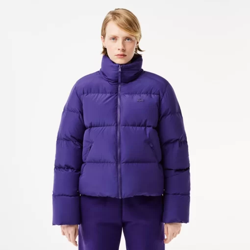 Lacoste Jacken & Mäntel>Faltbare Damen Jacke Aus Taft Lila Sni