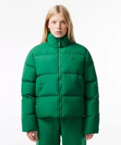 Lacoste Jacken & Mäntel>Faltbare Damen Jacke Aus Taft Grun Cnq