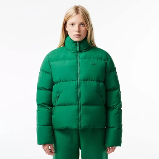 Lacoste Jacken & Mäntel>Faltbare Damen Jacke Aus Taft Grun Cnq