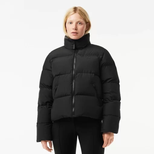 Lacoste Jacken & Mäntel>Faltbare Damen Jacke Aus Taft Schwarz 031